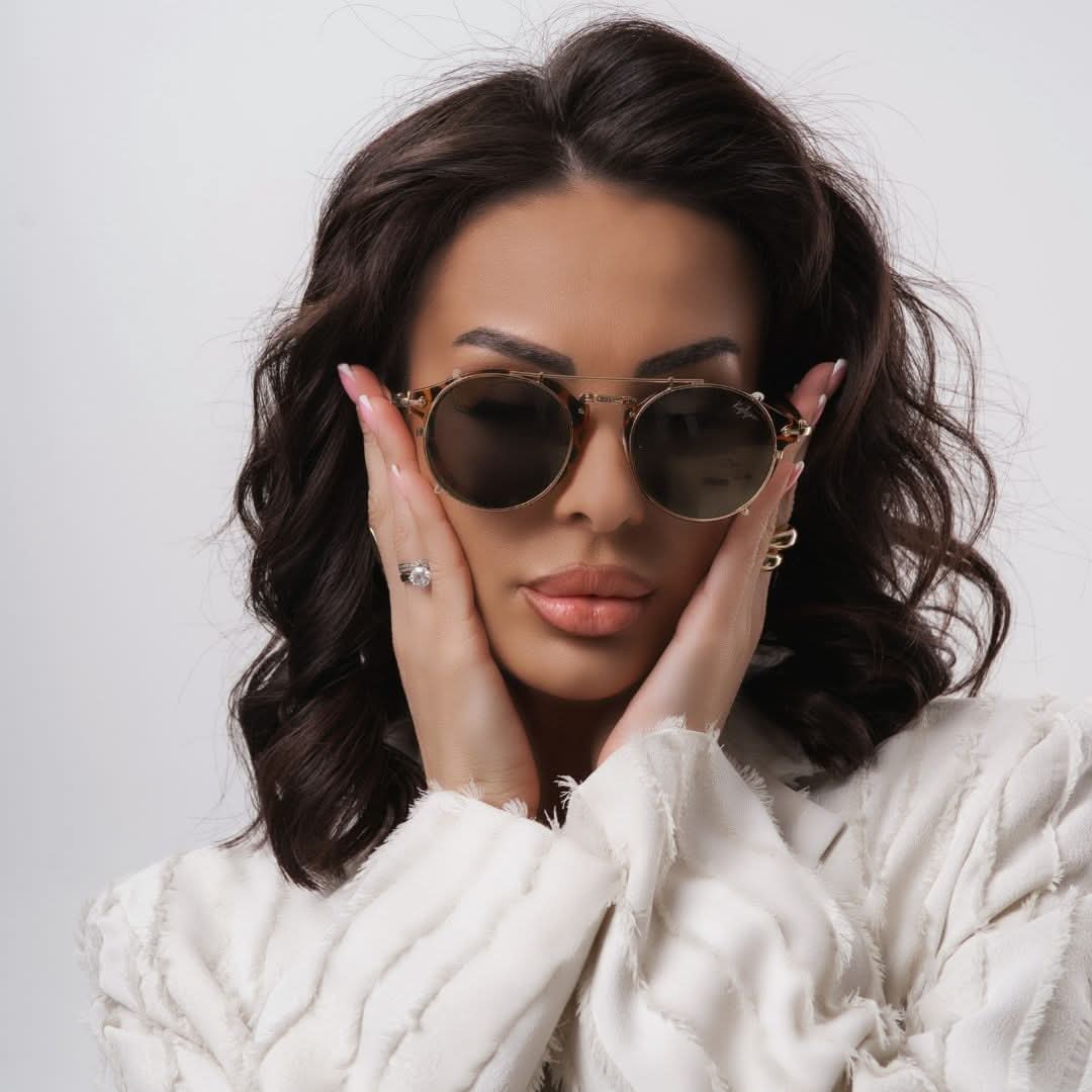 Χρυσός Φορητός Καθρέφτης Γυαλιά Ηλίου